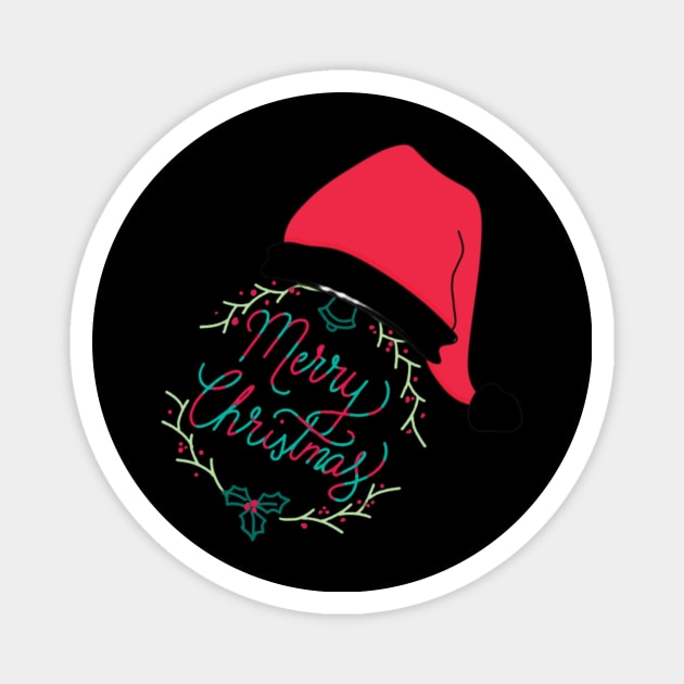 Merry Christmas - Santa Hat Magnet by Christamas Clothing